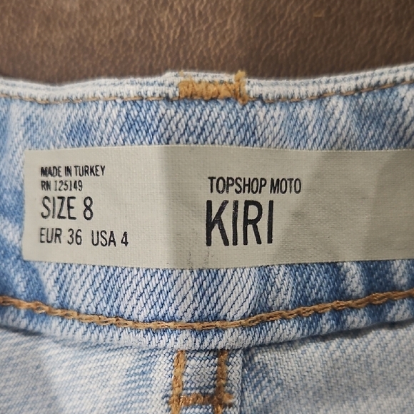 Topshop Blue and Silver Jean Shorts with Studded Heart Embellishments - Picture 2 of 9